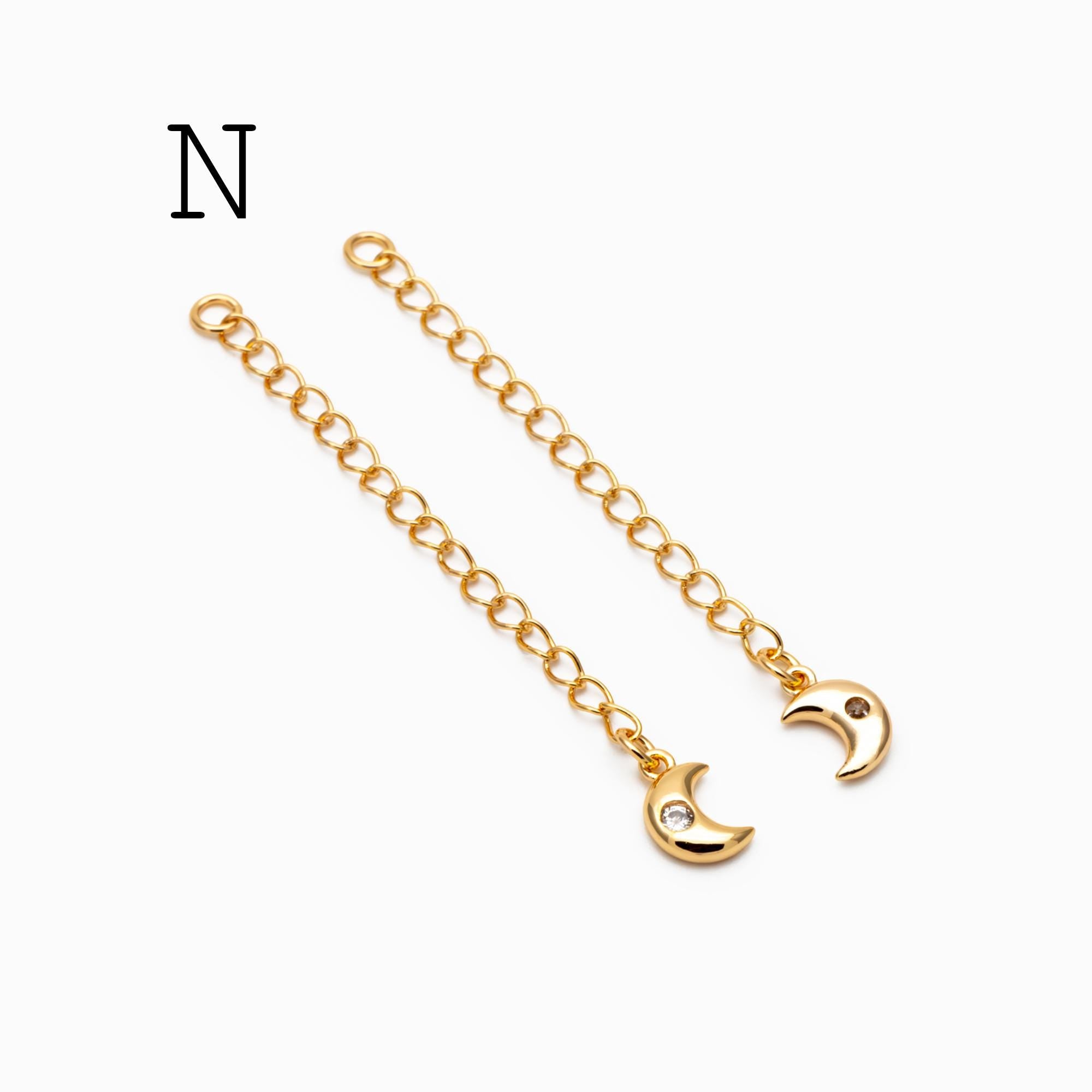 4pcs Gold/ Silver Tone Lobster Claw Clasps with Extender Chain , Gold/ Rhodium plated Brass, Necklace Bracelet Extension Chain (GB-4711)